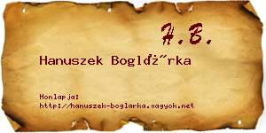 Hanuszek Boglárka névjegykártya