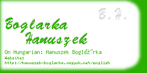 boglarka hanuszek business card